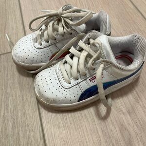 Puma Kids White and Blue Sneakers - Size 6